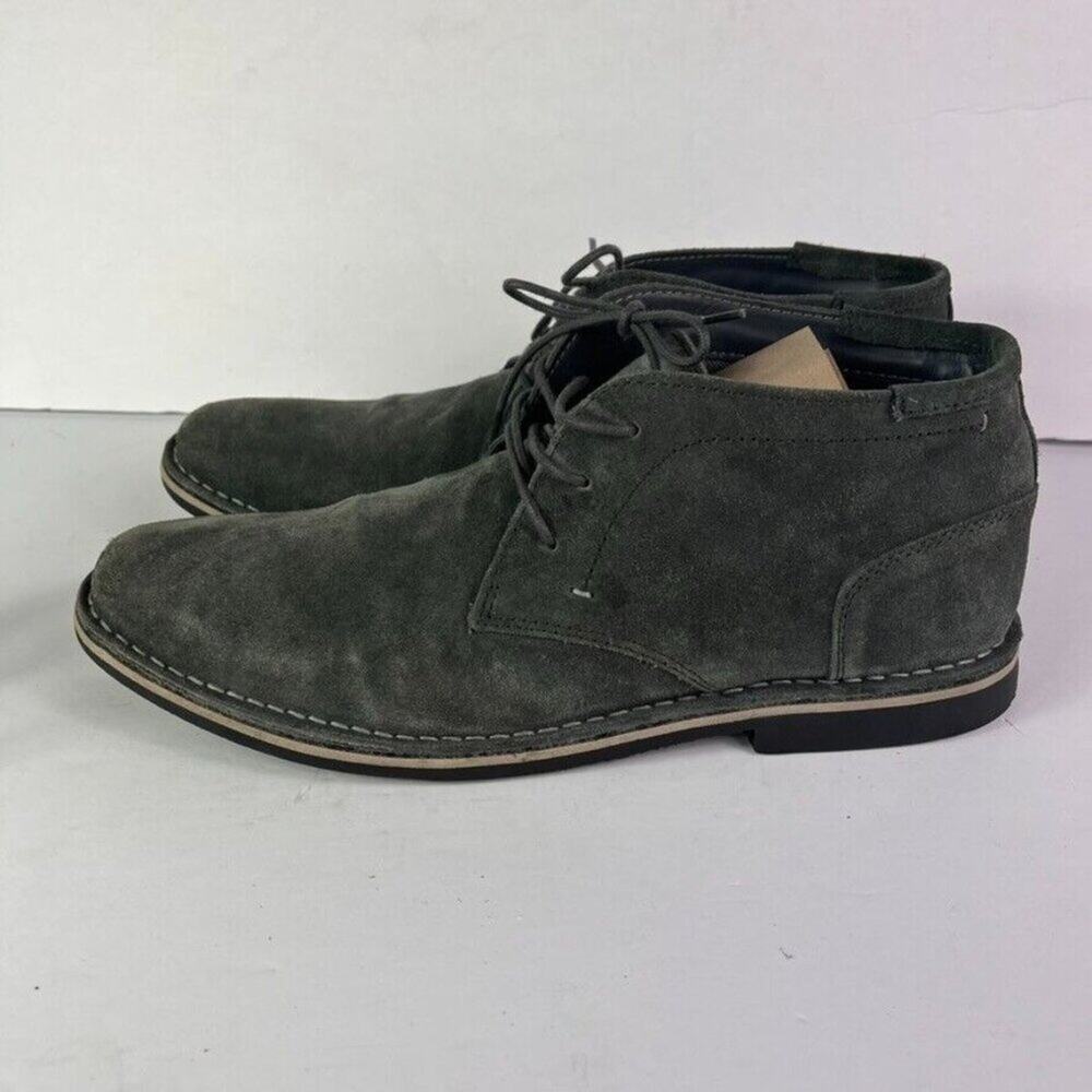 Steve Madden Shoes Boots Men's 11 Dark Grey Lace Up Suede Leather Iconic Chukka